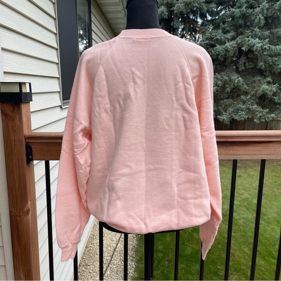 VTG Hanes Peach Embroidered Floral Crewneck Sweater USA Womens *READ* - Picture 12 of 12